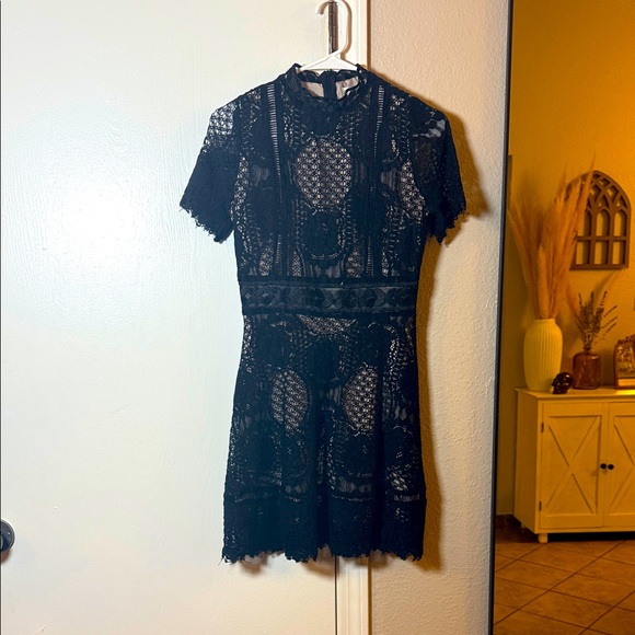 BB Dakota Black Lace Mini Dress - Picture 1 of 2